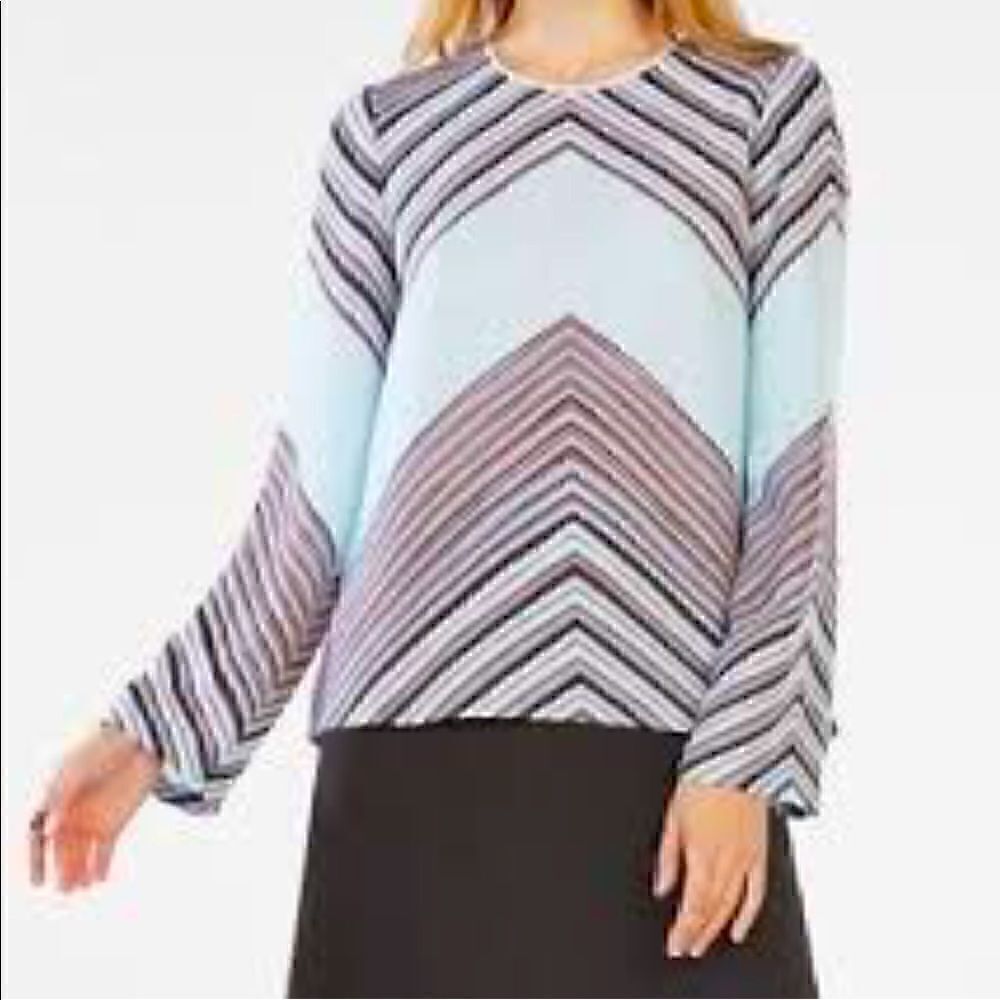 BCBGMAXAZRIA Cheri Blouse Haze Combo size S